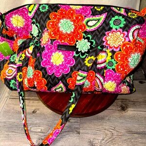 NEW Vera Bradley Colorful Paisley Floral Large Duffle Tote Cotton Women Bag Tote